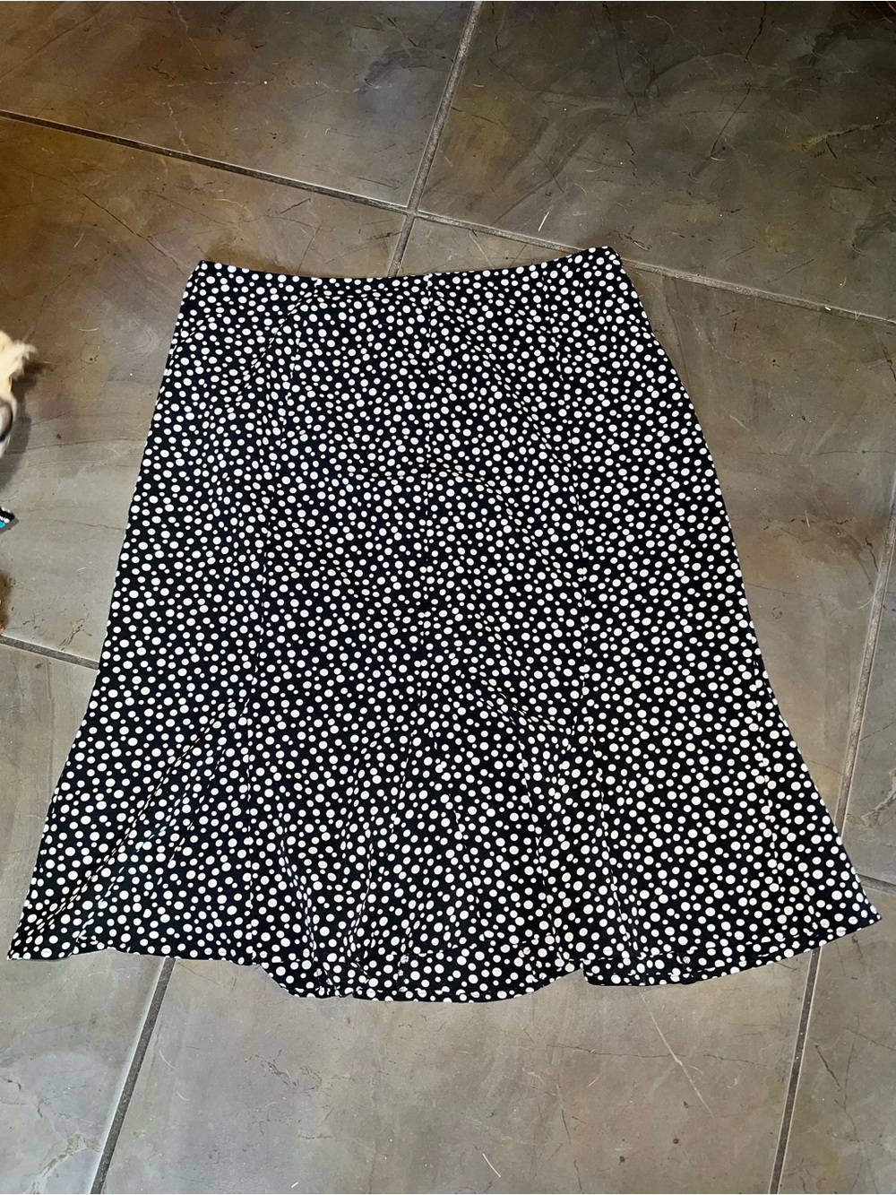 Black & White Polka Dot Midi Skirt